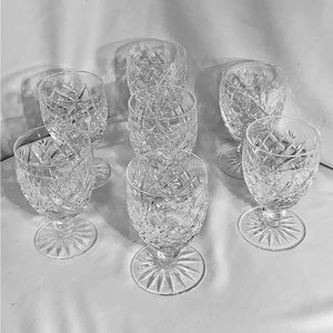 Set of 7 Waterford crystal water goblets. Discontinued pattern ‘Donegal’.